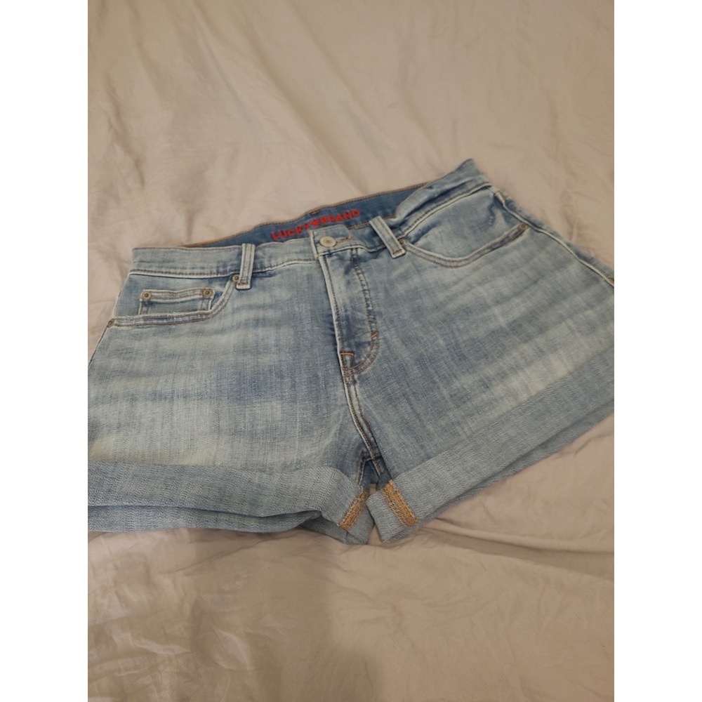 Lucky Brand Women SZ‎ 8/29 denim 5 pocket shorts med wash Beachy coastal faves